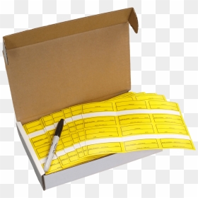 Yellow Square Stock Tags With Sharpie Pens - Wood, HD Png Download - sharpie png