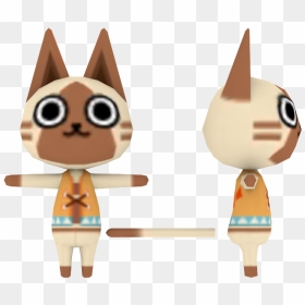 Download Zip Archive - Animal Crossing Style Cat, HD Png Download - animal crossing png