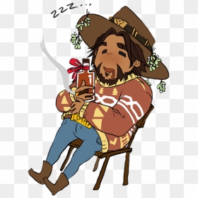 Cozy Cowboy Fell Asleep Waiting For The Kiss, Yup - Cartoon, HD Png Download - kiss mark png