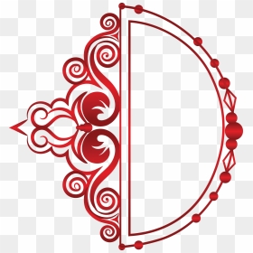 Red Calligraphy 49 - Circle, HD Png Download - flourishes png