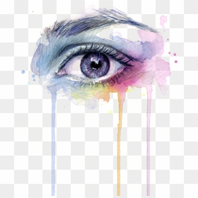Dripping Drawing Eye - Watercolour Eye Drawing, HD Png Download - dripping paint png