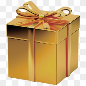 Gold Gift Box Transparent Background - Gold Gift Box Png Transparent, Png Download - gift box png