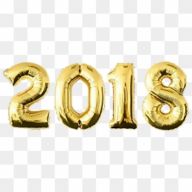2018 Balloons Png, Transparent Png - gold balloons png