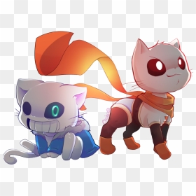 Undertale Characters As Cats, HD Png Download - undertale heart png