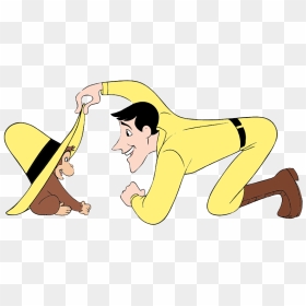 Man In The Yellow Hat Cartoon, HD Png Download - curious george png