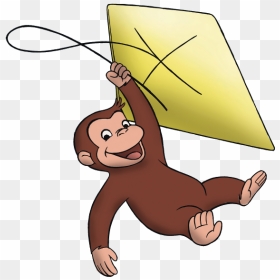 Curious George Flying A Kite , Png Download - Curious George And Kite, Transparent Png - curious george png