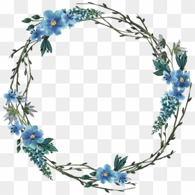 Blue Watercolor Wreath Png , Png Download - Blue Flower Wreath Png, Transparent Png - watercolor wreath png