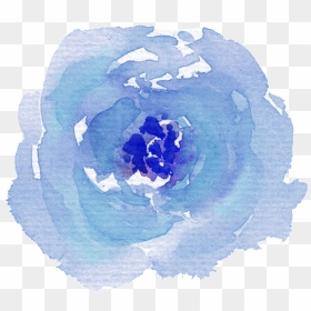 Hand Painted Purple Blue Watercolor Flower Png Transparent - Blue Flower Png Transparent Watercolor, Png Download - blue watercolor png