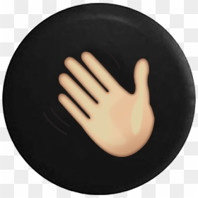 Waving Hand Wave Text Emoji - Circle, HD Png Download - wave emoji png