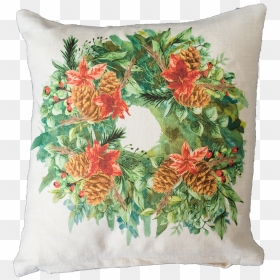 Wispy Watercolor Wreath - Cushion, HD Png Download - watercolor wreath png