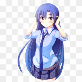 Anime Character With Blue/purple Hair, Short Skirt - Kisaragi Chihaya Idolmaster, HD Png Download - waifu png