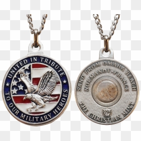 D-day Patriotic Medal W/ Omaha Beach Sand - Locket, HD Png Download - beach sand png