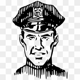 Police Officer Face Clipart Black And White, HD Png Download - policeman png