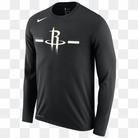 Men"s Houston Rockets Nike L/s Stripe Logo Tee - Houston Rockets, HD Png Download - houston rockets logo png