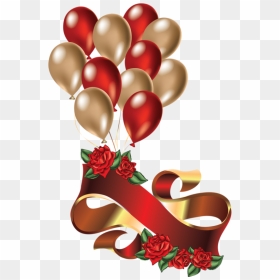 Red And Gold Balloons Transparent , Png Download - Gold And Red Balloons Png, Png Download - gold balloons png