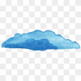 Transparent Blue Crayon Clipart - Cloud Watercolor Blue Png, Png Download - blue watercolor png