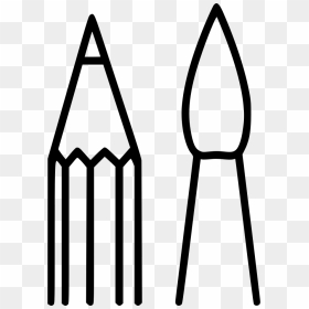 Brush And Pencil Tool - Brush With Pencil Icon, HD Png Download - pencil icon png