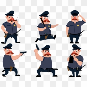 Clothes Clipart Policeman - Security Guard Cartoon Png, Transparent Png - policeman png