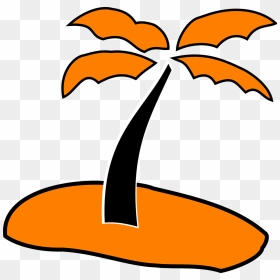 Palm Tree Sand Orange Black Beach Summer - Clip Art, HD Png Download - beach sand png