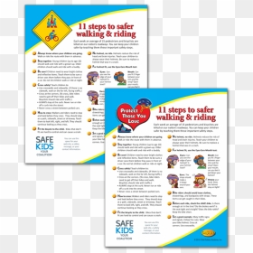 11 Steps To Safer Walking & Riding Parent Tip Sheet - Safe Kids Worldwide, HD Png Download - children walking png
