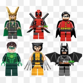 Deadpool Green Lantern Robin Wolverine Batman Minifigure - Lego Superheroes Free Clipart, HD Png Download - green lantern png