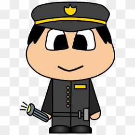 Policeman, Shield, Flashlight, Big Eyes, Cartoon Person - Cartoon Person, HD Png Download - policeman png