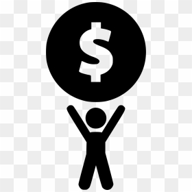 Person Holding A Dollar Coin - Holding Up Money Icon, HD Png Download - dollar sign icon png
