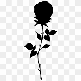 Black Rose Silhouette Png, Transparent Png - flower silhouette png