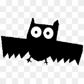 Owl,bat,silhouette - Clip Art, HD Png Download - bat silhouette png