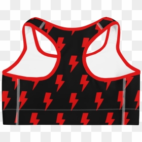 Black & Red Lightning Bolts Sports Bra - Sports Bra, HD Png Download - red lightning png