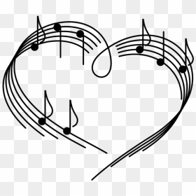 Transparent Music Note Heart, HD Png Download - notas musicales png