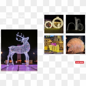 Reindeer, HD Png Download - christmas light string png