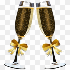 Transparent Wine Glasses Cheers Clip Art - Silver Champagne Flutes Clipart, HD Png Download - cheers png