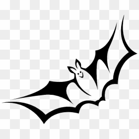 Bat, Outline, Silhouette, Bird, Animal, Mammal - Bat Clipart Black And White, HD Png Download - bat silhouette png
