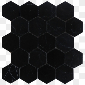 Black Marble Png Olympia Tile Hexagon Dark Grey - 2 Hexagonal Black Floor Tile, Transparent Png - marble png