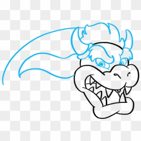 How To Draw Bowser From Super Mario Bros - Cartoon, HD Png Download - mario mustache png