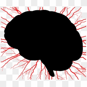 Lightning Clipart Brain - Brain Side View Shiloutte, HD Png Download - red lightning png