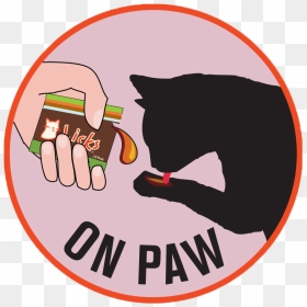Cat On Paw - Cartoon, HD Png Download - cat paw png