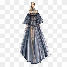 Clothing Drawing Designer Fashion - Gown Design Drawing, HD Png Download - clothing png