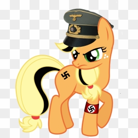 Applejack, Frown, Glare, Hat, Nazi, Pone, Raised Hoof, - Transparent Background Nazi Sign, HD Png Download - nazi hat png