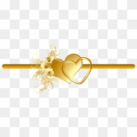 #divider #frame #border #heart #gold #flowers #vines - Gold Heart Border Png, Transparent Png - gold divider png