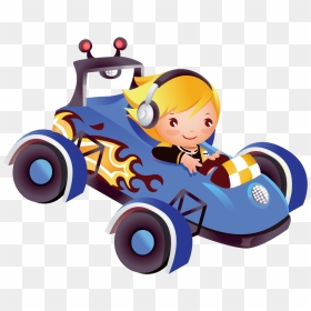 Driving Clipart Car Owner - Cartoon Race Car Girl, HD Png Download - cartoon car png