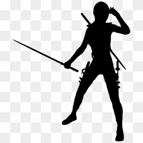 Female Ninja Silhouette Clip Arts - Female Ninja Silhouette, HD Png Download - ninja star png