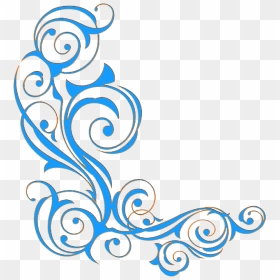 Ornament Clip Art Border - Free Blue Flower Borders, HD Png Download - flower vine png
