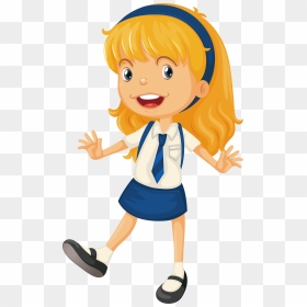 Animation Schools, School Uniform Girls, Starting School, - School Girl Clipart, HD Png Download - cartoon girl png