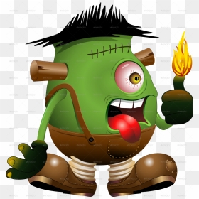 Foot Clipart Frankenstein - Frankenstein Monster With Fire Cartoon, HD Png Download - frankenstein png