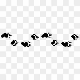 Bear Footprint Silhouette Clipart Png Black And White - Bear Paw Prints Clipart, Transparent Png - footprints png