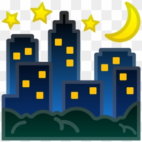 Night With Stars Icon - City Emoji Png, Transparent Png - night png