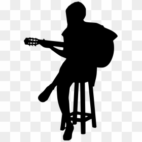Acoustic Guitar Silhouette , Png Download - Girl Playing Guitar Silhouette, Transparent Png - guitar silhouette png