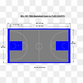 Indoor Basketball Court Measurements, HD Png Download - basketball court png
